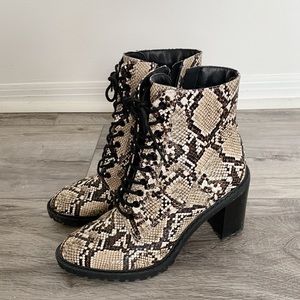Forever 21 Snakeskin Combat Boots